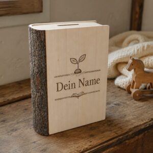 Personalisierte Spardose aus Schweizer Holz