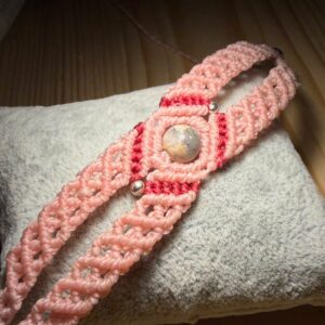 AURELIA – Makramee-Armband mit Landschaftsjaspis