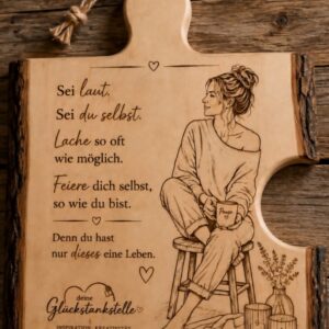 Wandbild «Glückstankstelle»  Handgefertigtes Unikat aus Holz vom Ursprung der Emme