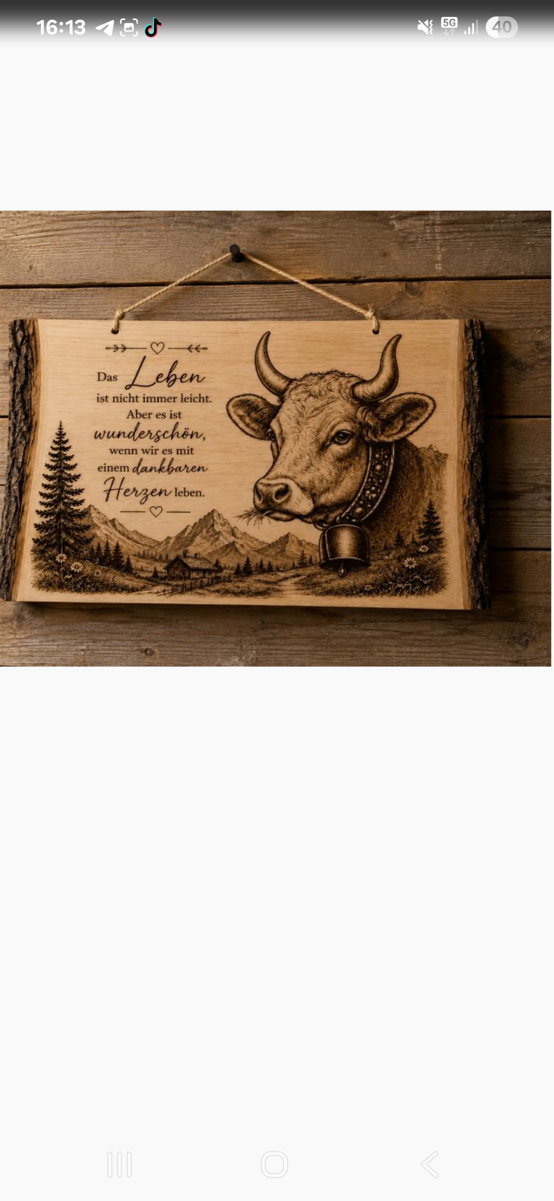 Wandbild «Dankbares Herz» Handgefertigtes Unikat aus dem Emmental