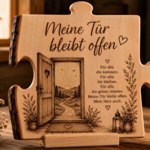 Holzbild «Meine Tür bleibt offen»