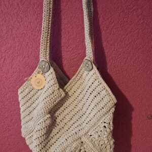 Handgemachte Häkel-Tasche in Beige