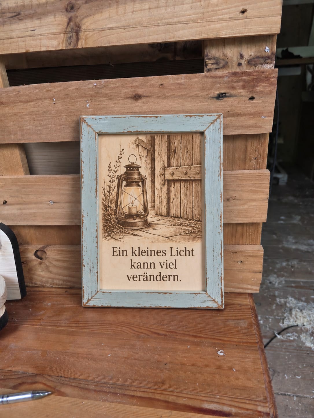Holzbild «Ein kleines Licht»