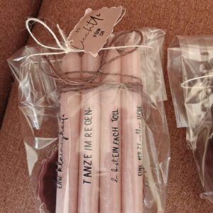Spruchkerzen-Set in Rosa – Kleine Botschaften, grosse Freude